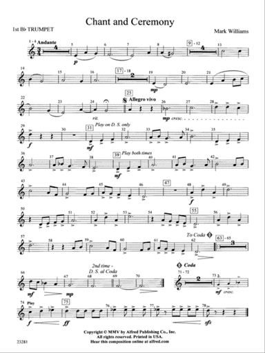 Chant and Ceremony: 1st B-flat Trumpet