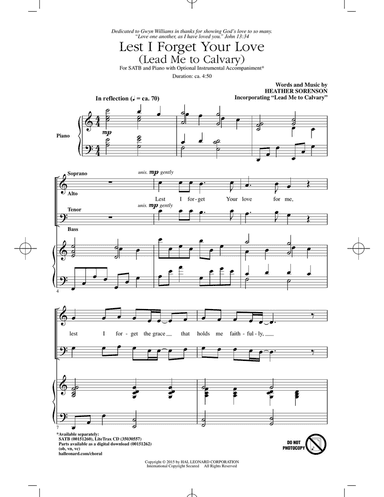Lest I Forget Your Love (Lead Me To Calvary)