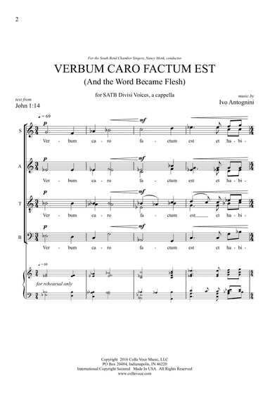 Verbum Caro Factum Est: (And the Word Became Flesh)