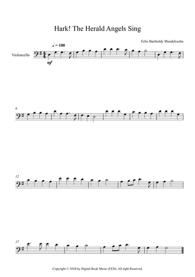 Hark! The Herald Angels Sing, Felix Bartholdy Mendelssohn (Cello)