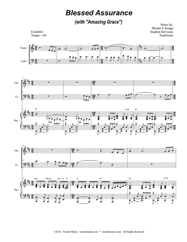 Blessed Assurance (with "Amazing Grace") (Duet for Violin and Cello)