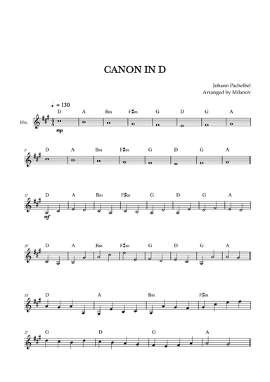 Canon in D | Pachelbel | Horn in F