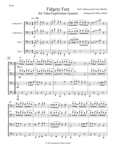 Fidgety Feet for Tuba/Euphonium Quartet