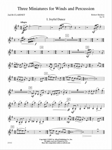Three Miniatures for Winds and Percussion: 2nd B-flat Clarinet