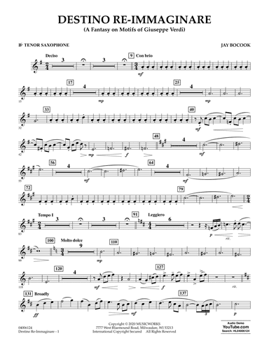 Destino Re-Immaginare (A Fantasy on Motifs of G. Verdi) - Bb Tenor Saxophone