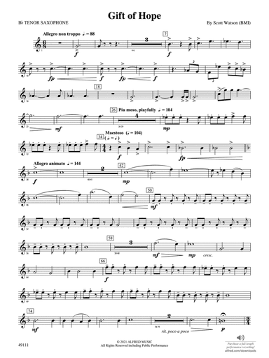 Gift of Hope: B-flat Tenor Saxophone