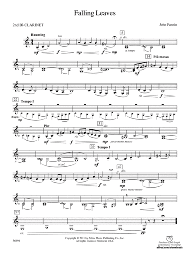 Falling Leaves: 2nd B-flat Clarinet