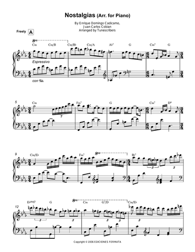 Nostalgias (Arr. for Piano)