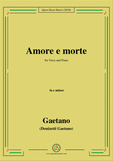 Donizetti-Amore e morte,in e minor,for Voice and Piano