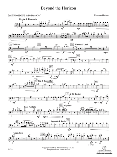 Beyond the Horizon: (wp) 2nd B-flat Trombone B.C.