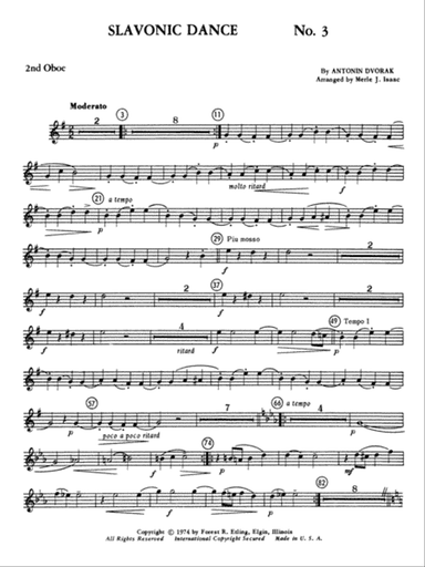 Slavonic Dance No. 3: 2nd Oboe