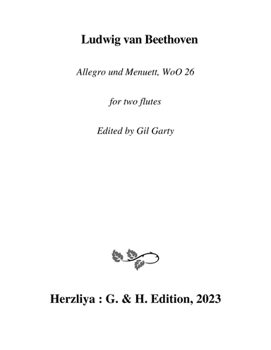 Allegro und Menuett WoO 26 for 2 flutes
