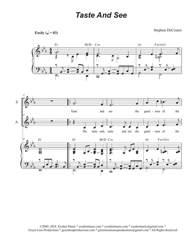 Taste And See (Duet for Soprano and Alto solo)