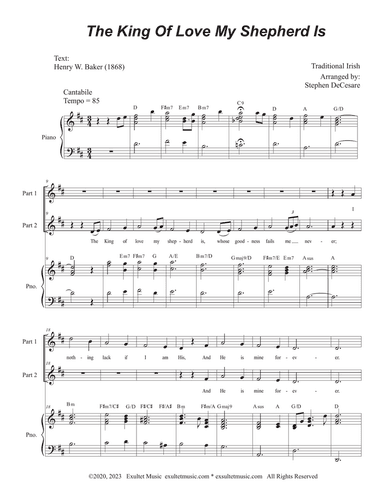 The King Of Love My Shepherd Is (2-part choir)
