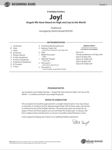 Joy! A Holiday Fanfare: Score