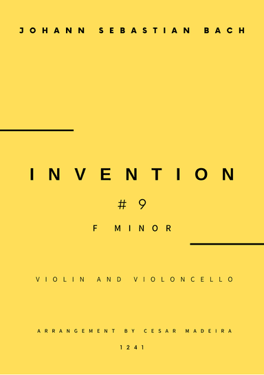 Invention No.9 in F Minor - Violin and Cello (Full Score and Parts)
