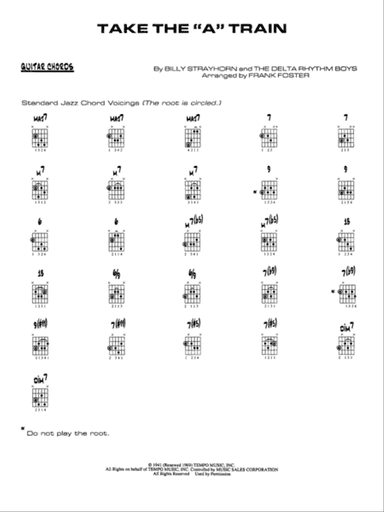 Take the "A" Train: Guitar Chords