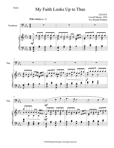 My Faith Looks Up to Thee (trombone/piano), arr. Brenda Portman