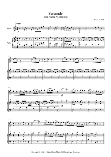Serenade (Eine Kleine Nachtmusik) - Wolfgang Amadeus Mozart (Flute + Piano)