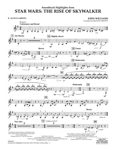 Soundtrack Highlights from Star Wars: The Rise of Skywalker - Eb Alto Clarinet