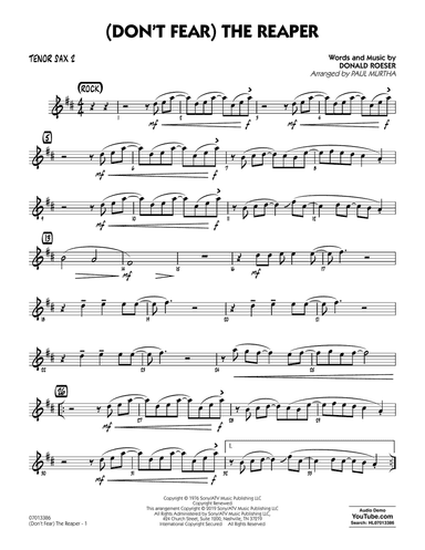 (Don't Fear) The Reaper (arr. Paul Murtha) - Tenor Sax 2