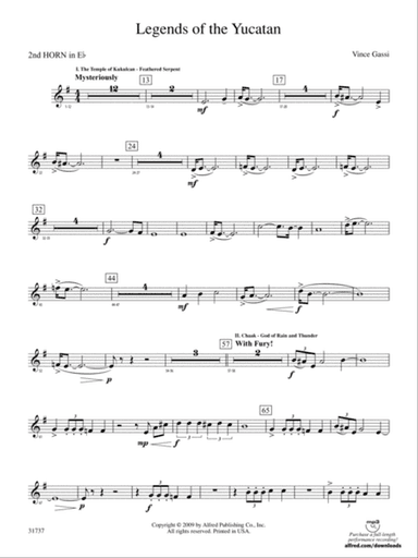 Legends of the Yucatan: (wp) 2nd Horn in E-flat