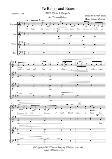 Ye Banks and Braes ( SATB A Cappella)