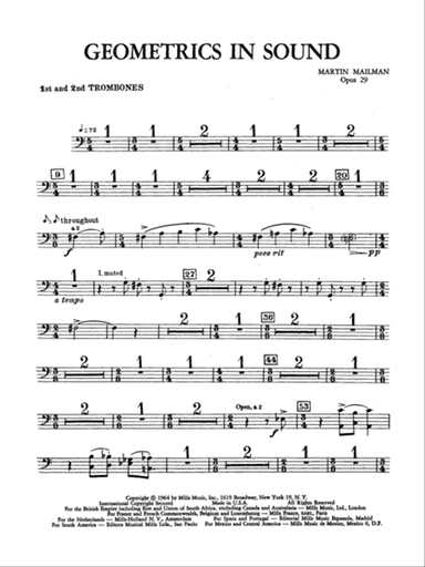 Geometrics in Sound, Op. 29: 1st & 2nd Trombones
