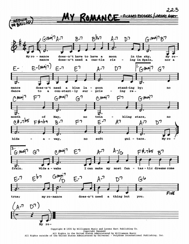 My Romance (Low Voice)