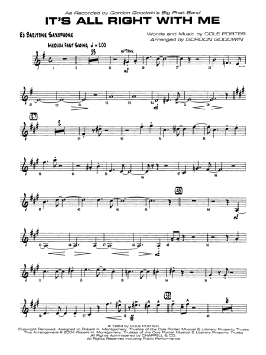 It's All Right with Me: E-flat Baritone Saxophone