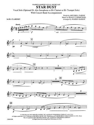 Star Dust: 1st B-flat Clarinet