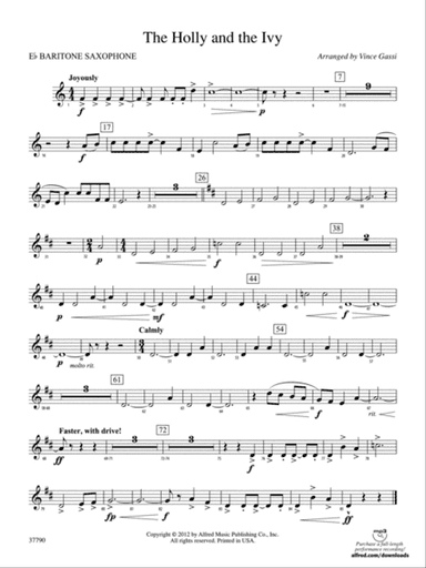 The Holly and the Ivy: E-flat Baritone Saxophone