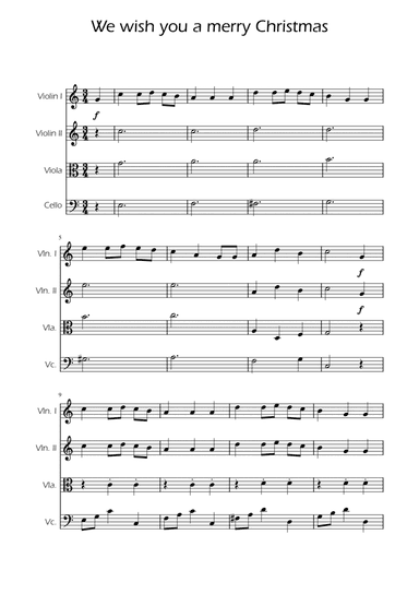 We Wish You a Merry Christmas - String Quartet