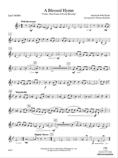 A Blessed Hymn: 2nd F Horn