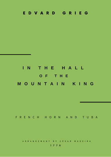 In The Hall Of The Mountain King - French Horn and Tuba (Full Score and Parts)