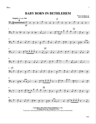 Baby Born in Bethlehem: String Bass