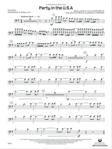 Party in the U.S.A.: (wp) 1st B-flat Trombone B.C.