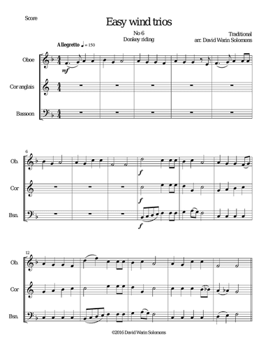 Donkey riding for double-reed trio (oboe, cor anglais, bassoon)