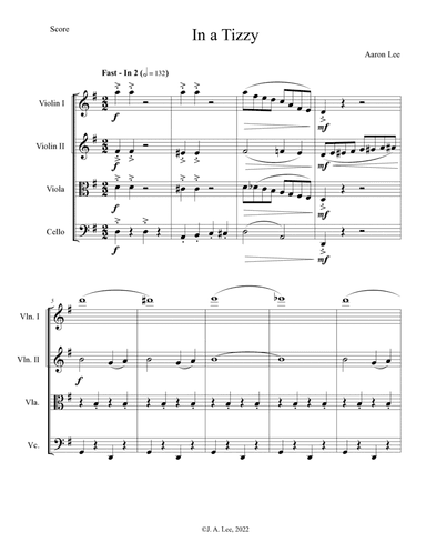 In a Tizzy (for string quartet)