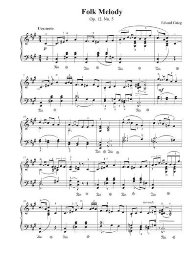 Folk Melody - Op. 12, No. 5 - Edvard Grieg