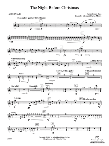 The Night Before Christmas: (wp) 1st Horn in E-flat
