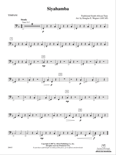 Siyahamba: Timpani