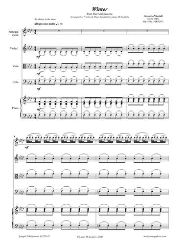 Vivaldi: Winter from the Four Seasons for Violin & Piano Quartet