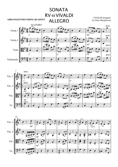 STRING QUARTET VIVALDI ALLEGRO 48
