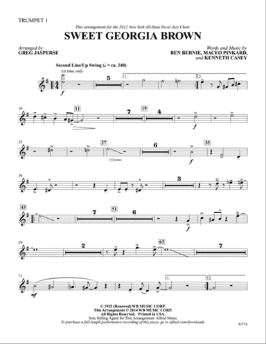 Sweet Georgia Brown: Trumpet 1