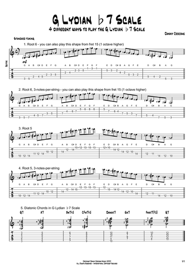 G Lydian b7 Scale (4 Ways to Play)