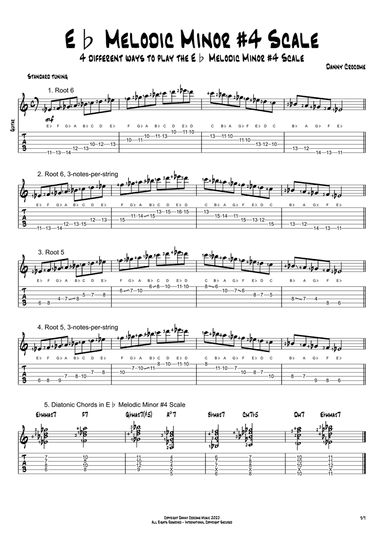Eb Melodic Minor #4 Scale (4 Ways to Play)