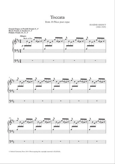 Toccata from 10 Pièces pour orgue