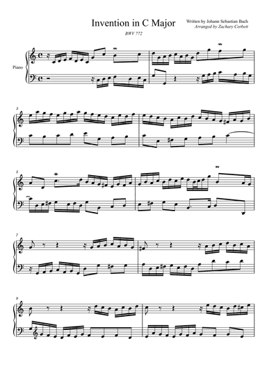 Invention BWV 772 in C Major