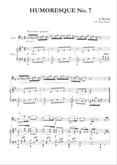 Humoresque No. 7 for Cello and Piano